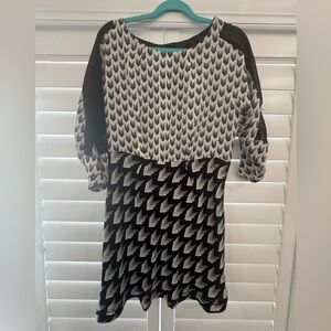 rag & bone Monochrome Geometric Long Sleeve Dress